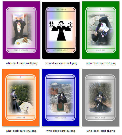 an image of the first cards from each of 5 suits, plus the reverse